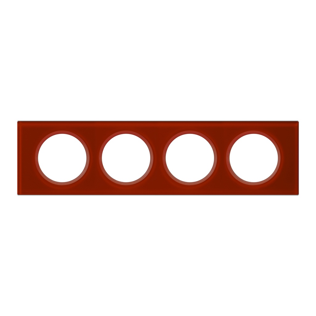 LEGRAND 069474, Céliane Plate, Materials, 4 Modules, Carmine Glass