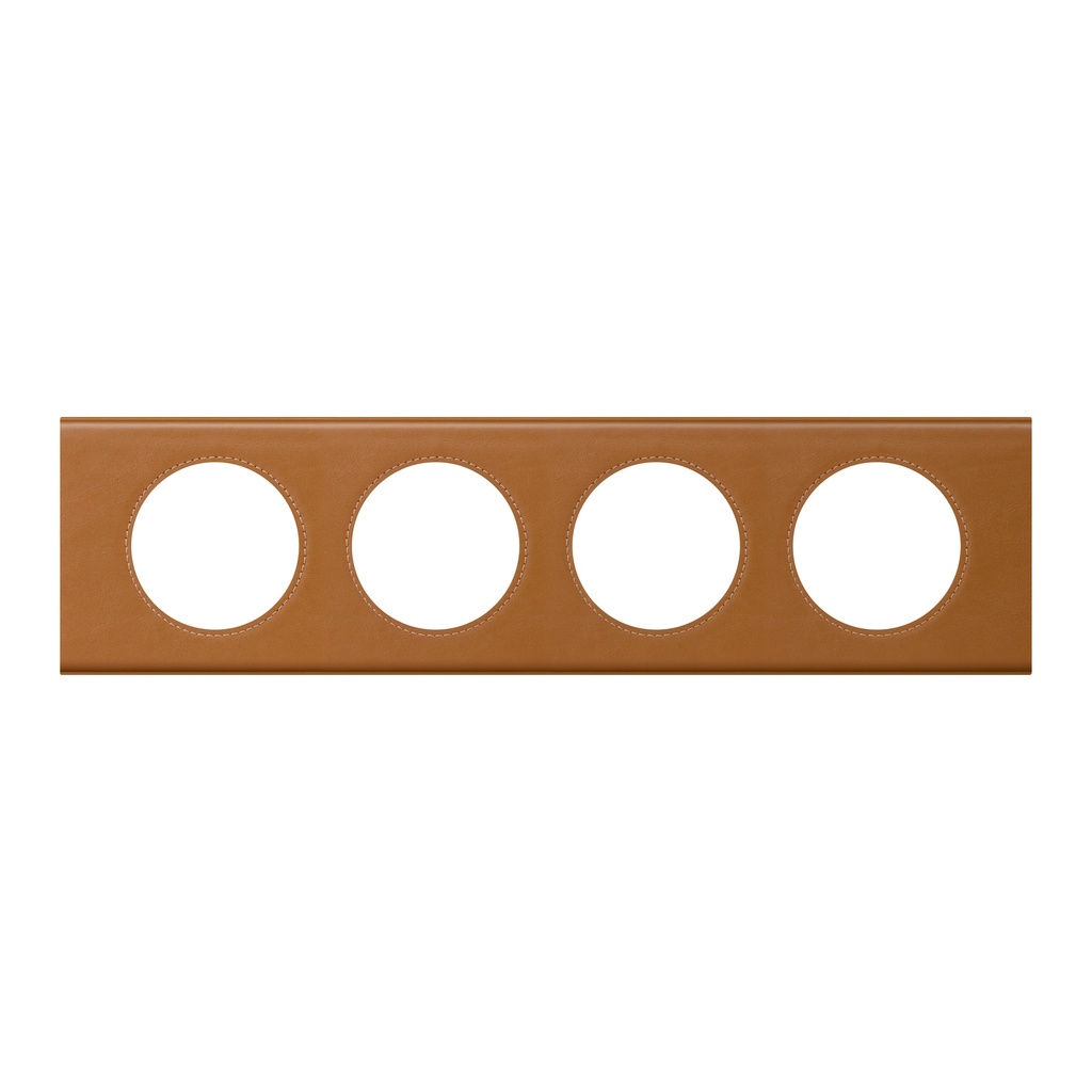 Legrand 069424, Placa Céliane, Materiale, 4 Module, Piele Caramel