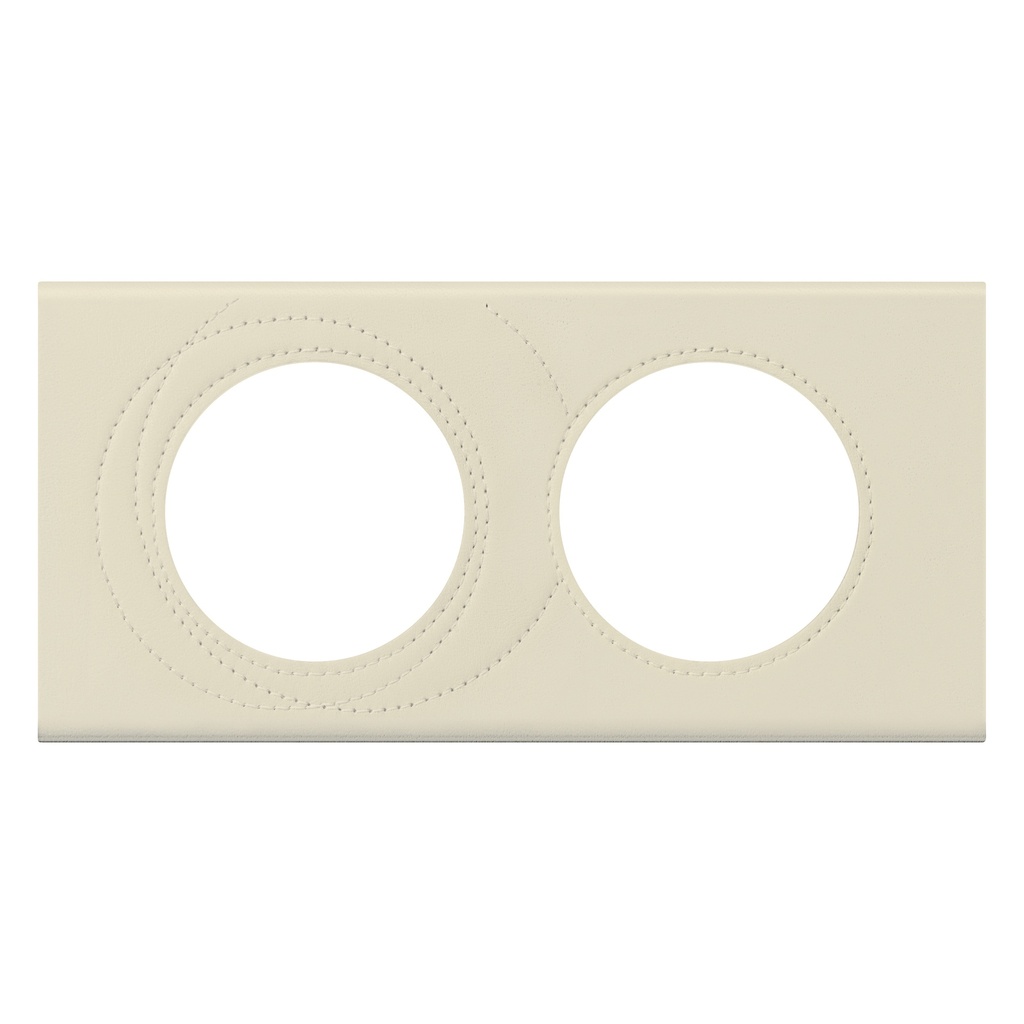 LEGRAND 069432, Céliane Plate, Materials, 2 Modules, Pearl Couture Leather