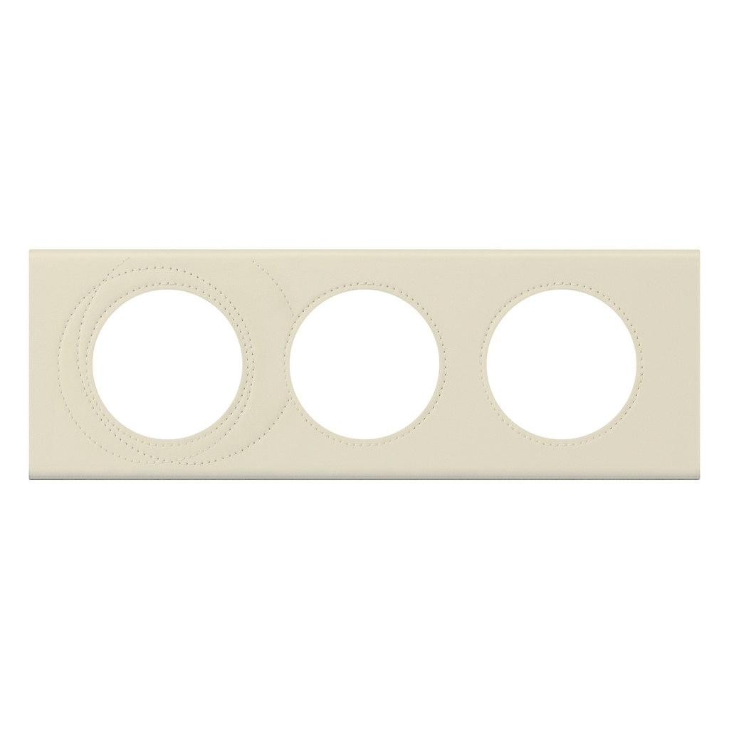 LEGRAND 069433, Céliane Plate, Materials, 3 Modules, Pearl Couture Leather