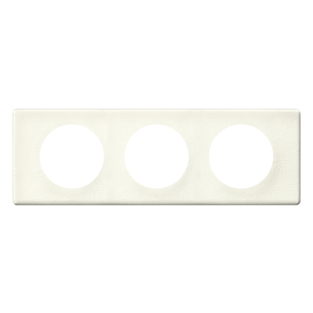 LEGRAND 069353, Céliane Plate, Materials, 3 Modules, Dream (Porcelain)