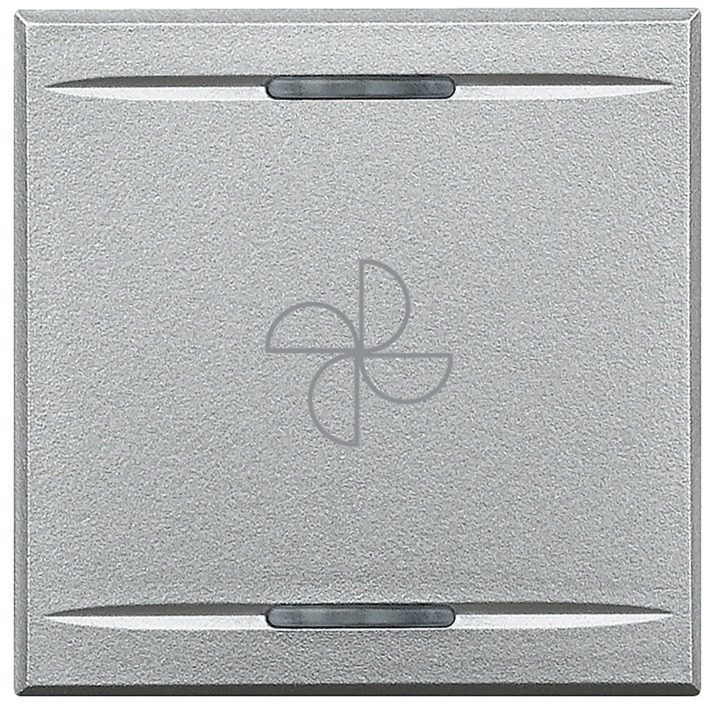 BTICINO HC4911/2BC, Axolute Myhome Bus Key Cover, Toggle Type Fan, 2 Modules, Aluminum