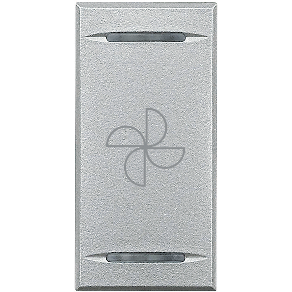 BTICINO HC4911BC, Axolute Myhome Bus Key Cover, Toggle Fan Symbol, 1 Module, Aluminum