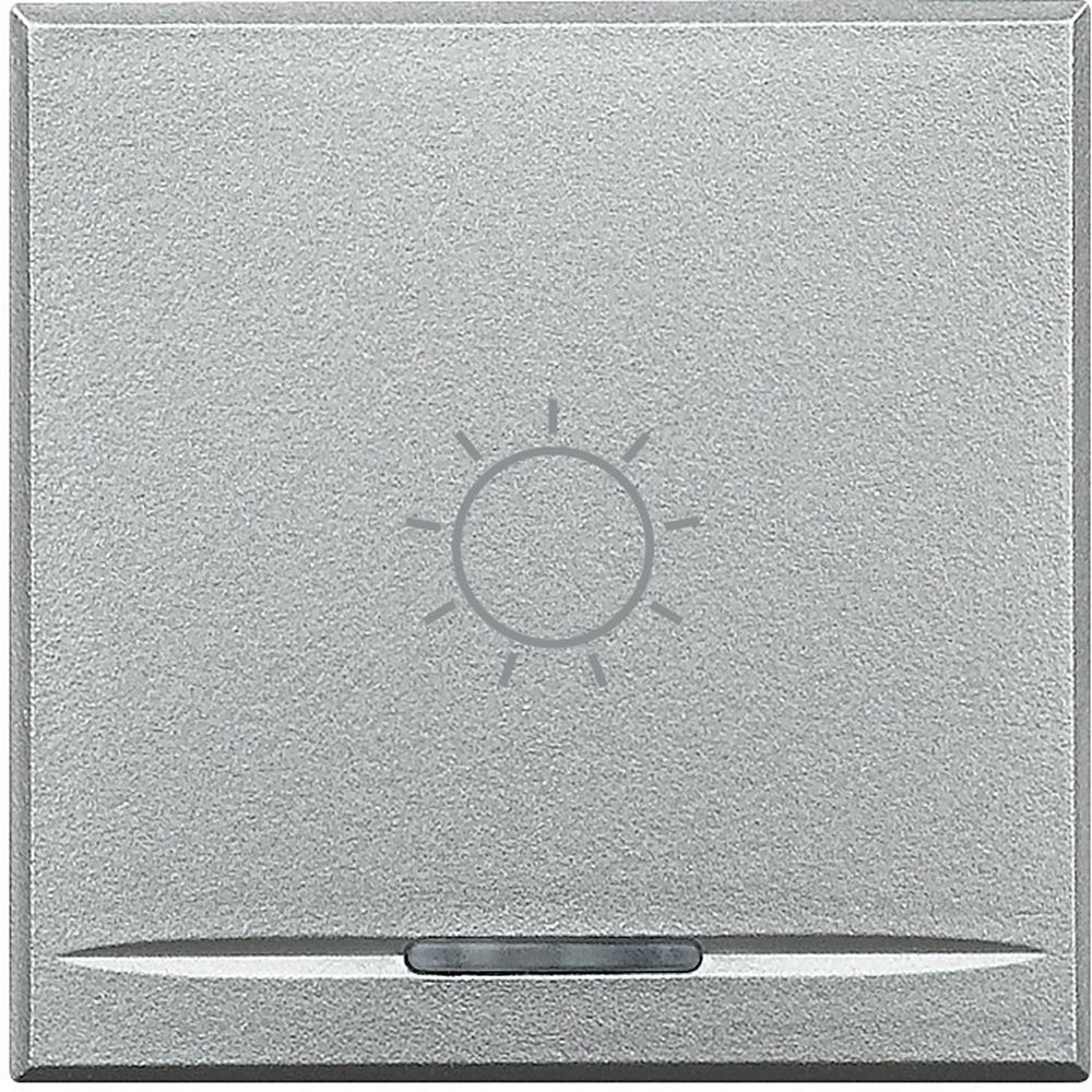 BTicino HC4915/2BA, Axolute MyHome Bus, Capac buton apăsare, Simbol lumină, 2 module, Aluminiu  