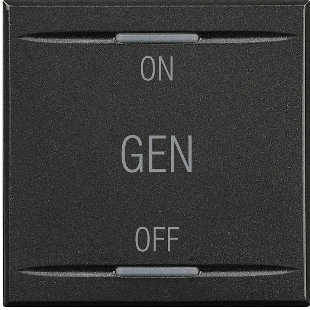 BTICINO HS4911/2AF, Axolute Myhome Bus Key Cover, On/Off/Gen Symbol, 2 Modules, Anthracite