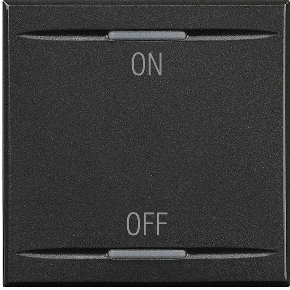 BTICINO HS4911/2AG, Axolute Myhome Bus Key Cover, On/Off Symbol, 2 Modules, Anthracite