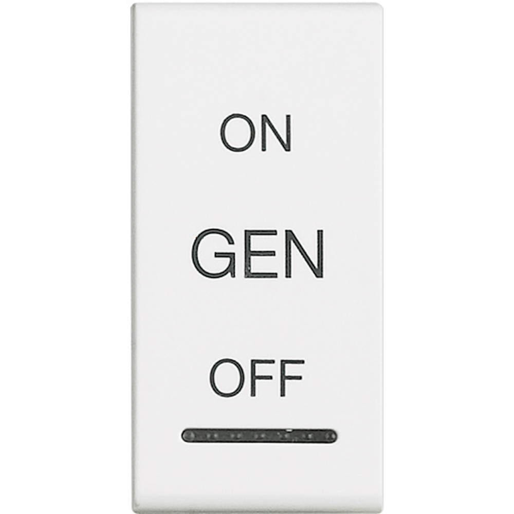 BTICINO N4911AFN, Livinglight Myhome Bus Key Cover, On/Off/Gen Symbol, 1 Module, White