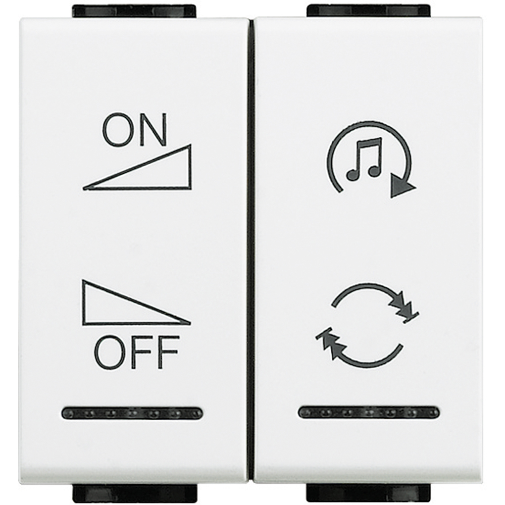 BTicino N4911AIN, Livinglight MyHome Bus, Capac buton, difuzie sonoră variabilă, 1 modul, Alb  