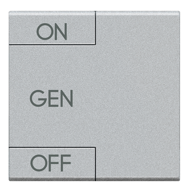 BTICINO NT4911M2AFN, Livinglight Myhome Bus Key Cover, On/Off/Generator Symbol, 2 Modules, Gray