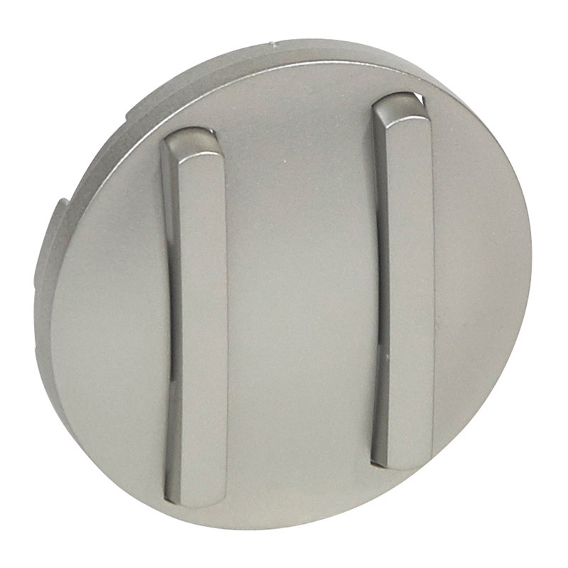 Legrand 065102, Placă Céliane, Comutator dublu/Buton dublu, Cheie îngustă, Titan  