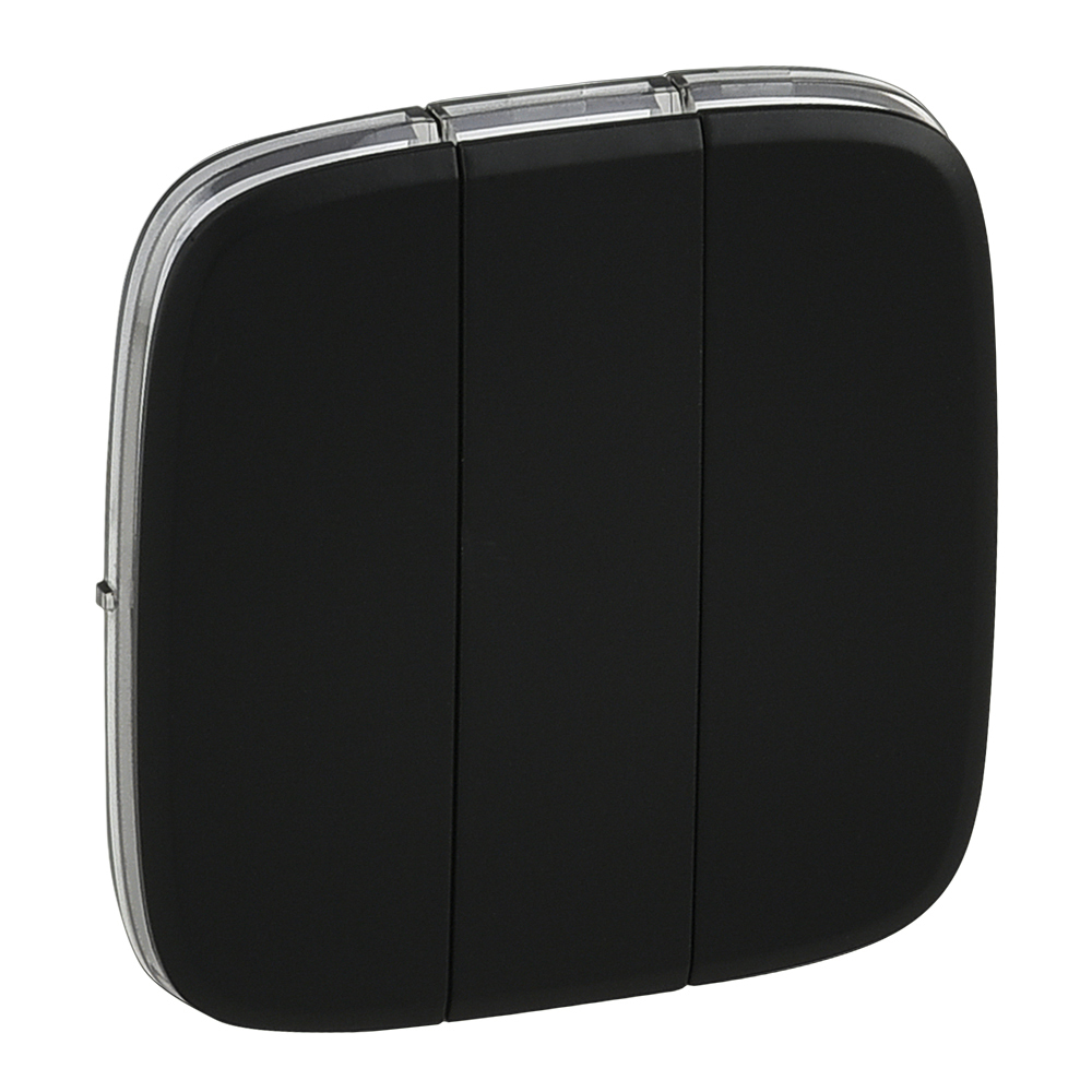Legrand 755038, Placă Valena Allure, Comutator triplu/Buton triplu, Negru  