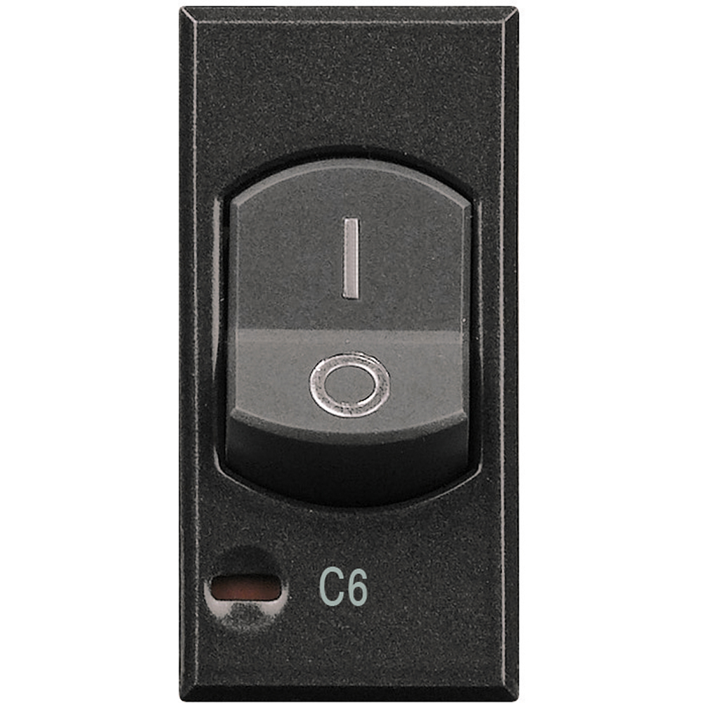 BTICINO HS4301/6, Thermal Magnetic Circuit Breaker, 2 Poles with 1P Protected, 6A 230 Vac- Icn= 1500A 230 Vac