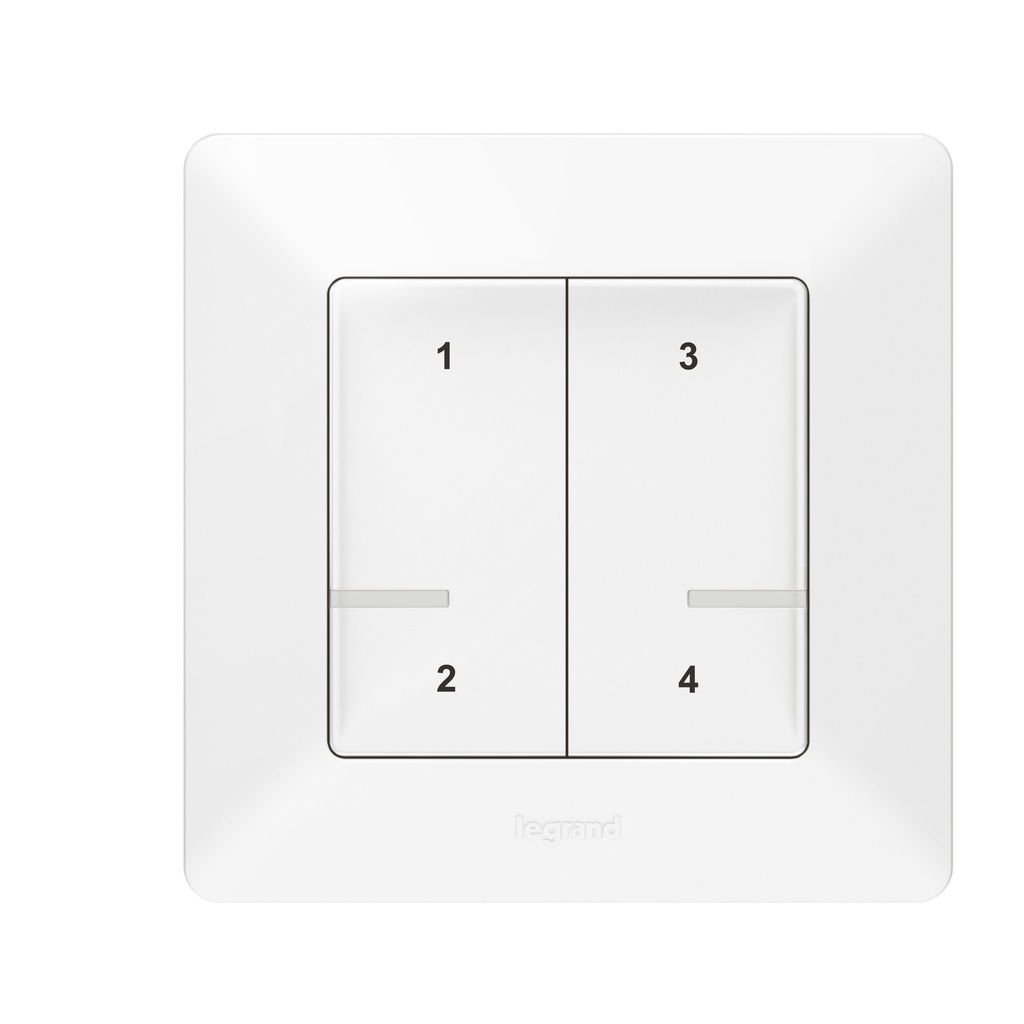 LEGRAND 752168, Comandă wireless pentru 4 scenarii suplimentare, Valena Life with Netatmo, alb