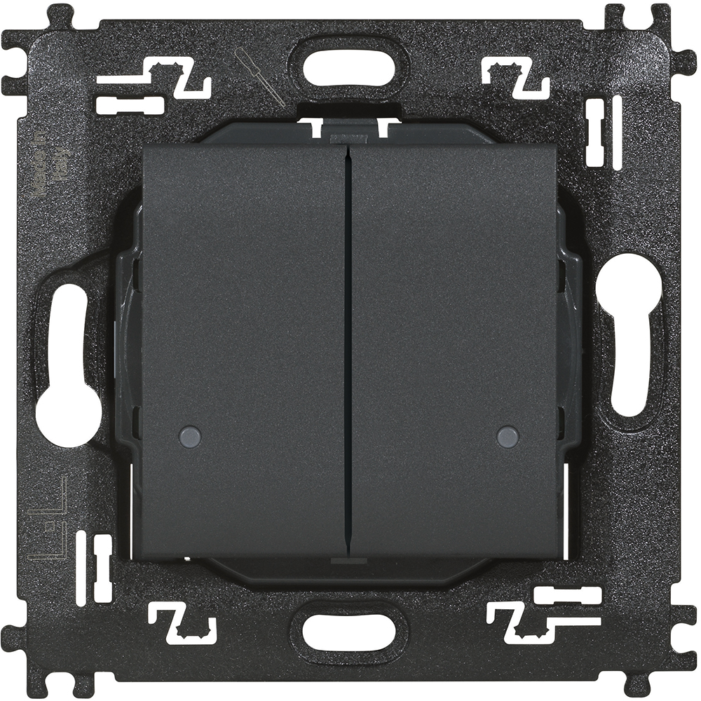 BTICINO L4003DCW, Comutator wireless dublu cu 2 butoane pentru controlul a două dispozitive diferite de iluminat