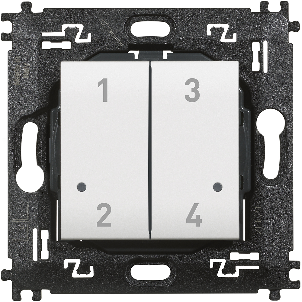 BTICINO N4575CW, Comutator wireless cu 4 butoane pentru activarea scenariilor 1,2,3 și 4
