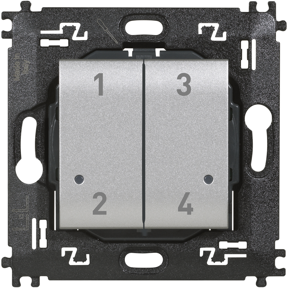 BTICINO NT4575CW, Comutator wireless cu 4 butoane pentru activarea scenariilor 1,2,3 și 4