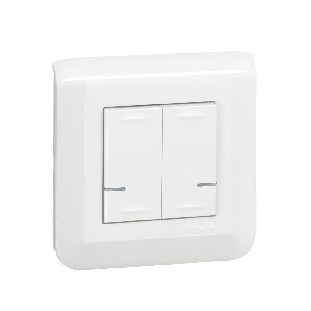 LEGRAND 077724L, Comutator wireless dublu Mosaic with Netatmo