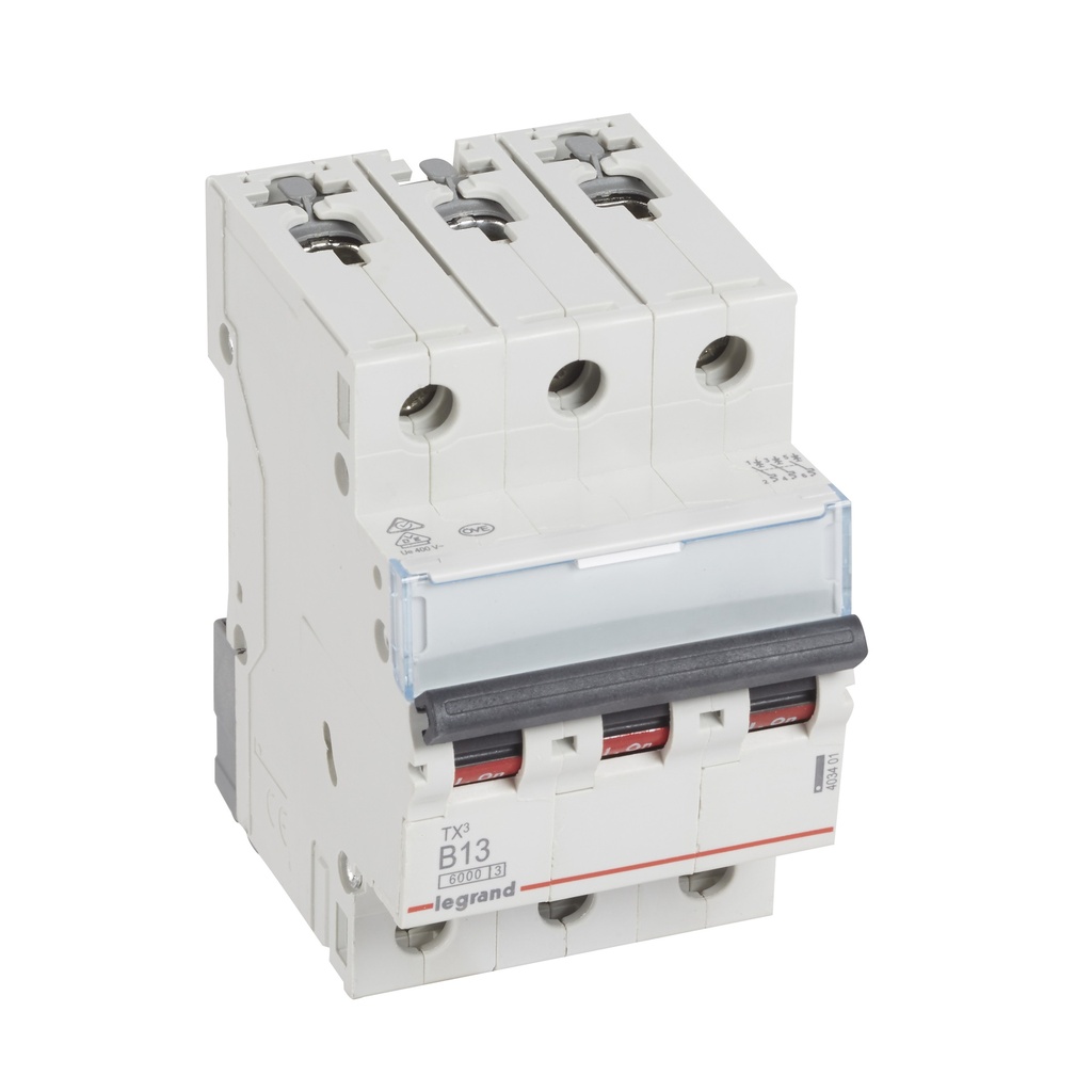LEGRAND 403401, MCB TX³ 6000, 3P, 400 V, 13 A, Curbă B