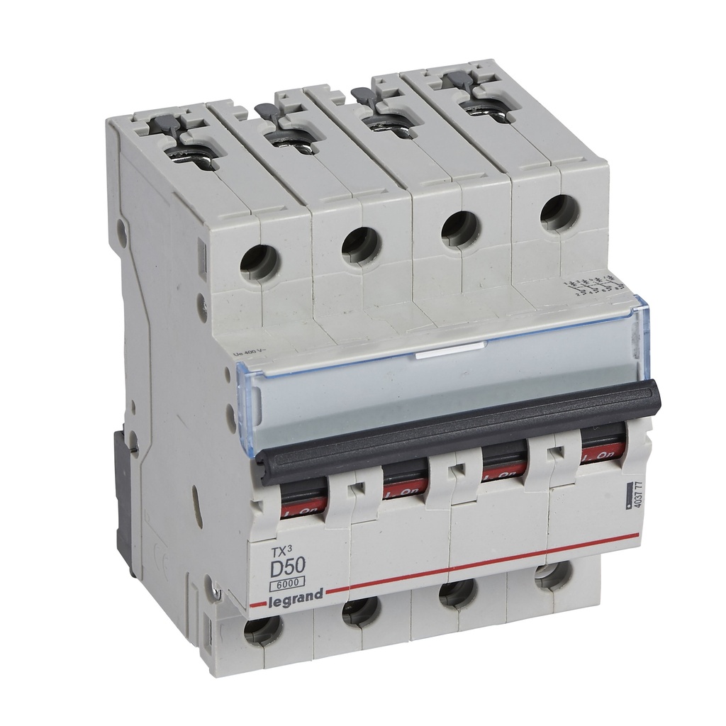 LEGRAND 403777, TX³ MCB, 4P, 50 A, Curve D, 6 kA