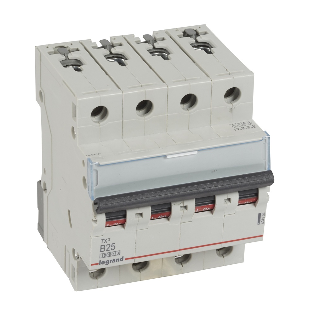 LEGRAND 404156, MCB TX³ 10000, 4P, 400 V, 25 A, Curbă B