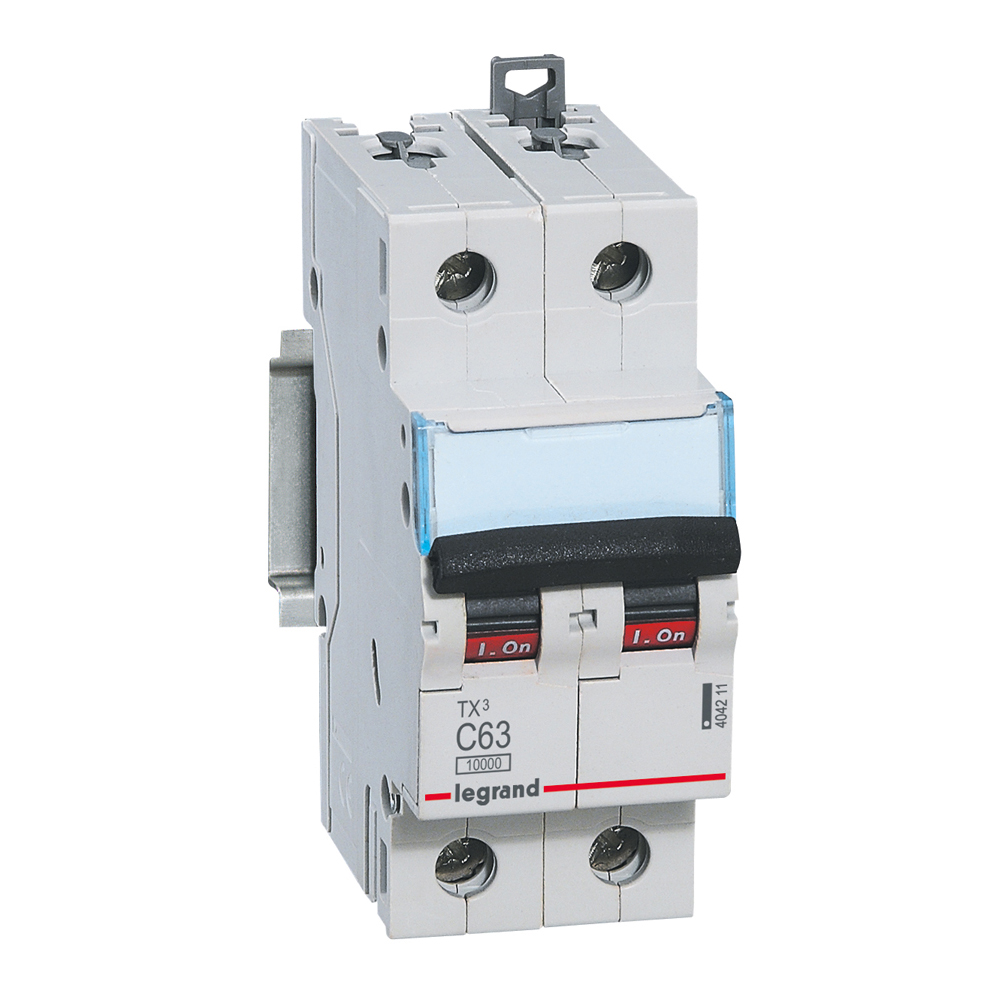 LEGRAND 404211, MCB TX³ 10000, 2P, 230/400 V, 63 A, Curbă C