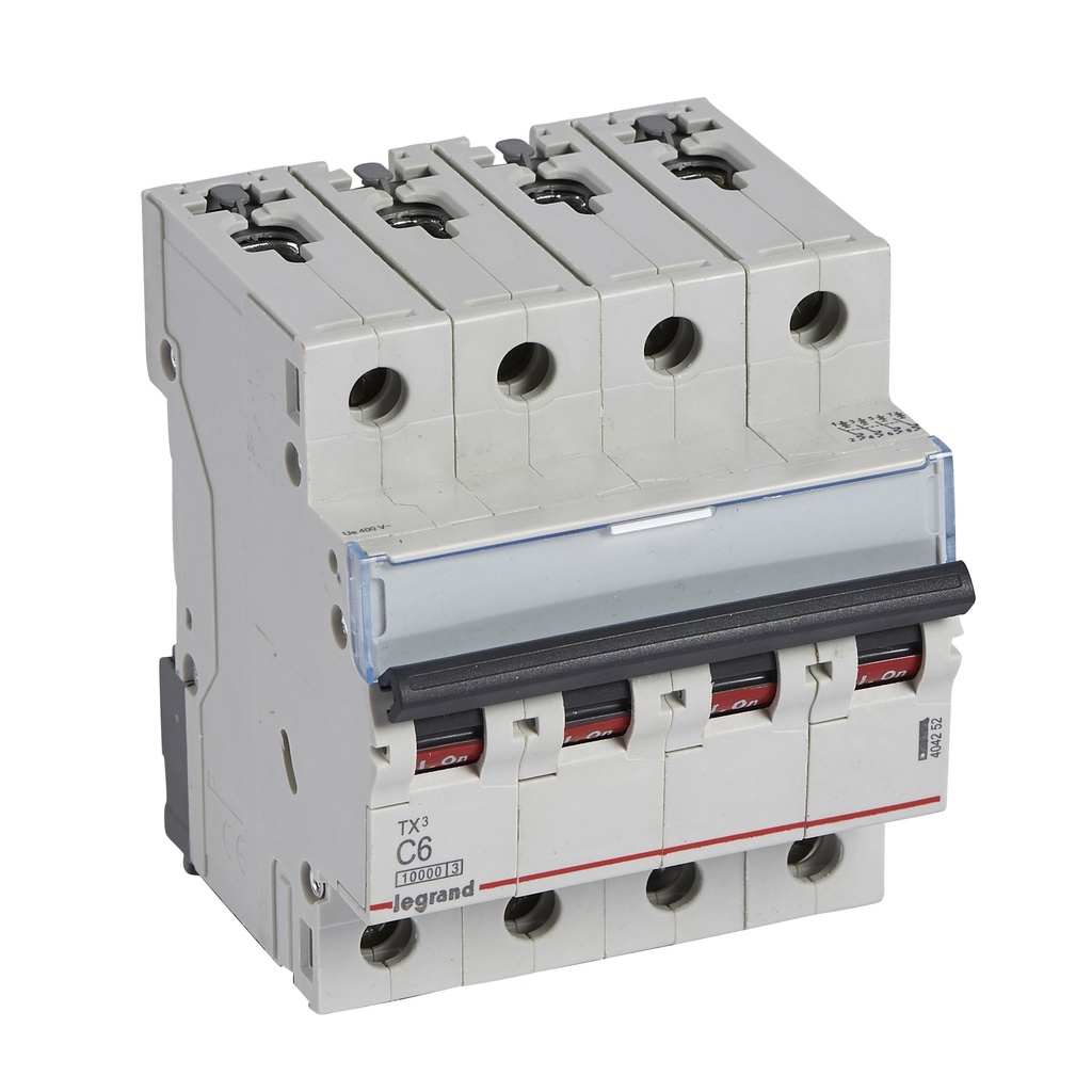 LEGRAND 404252, MCB TX³ 10000, 4P, 400 V, 6 A, Curbă C