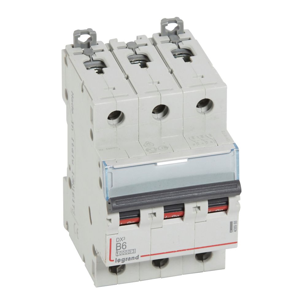 LEGRAND 408988, MCB, DX³ 10000, 16 kA, 3P, 400 V, 6 A, Curbă B