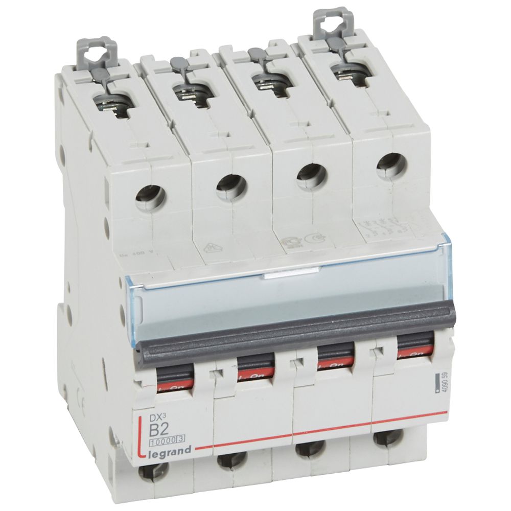 LEGRAND 409059, MCB, DX³ 10000, 16 kA, 4P, 400 V, 2 A, Curbă B
