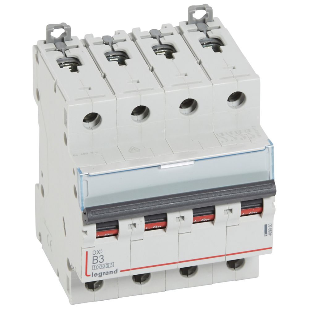 LEGRAND 409060, MCB, DX³ 10000, 16 kA, 4P, 400 V, 3 A, Curbă B