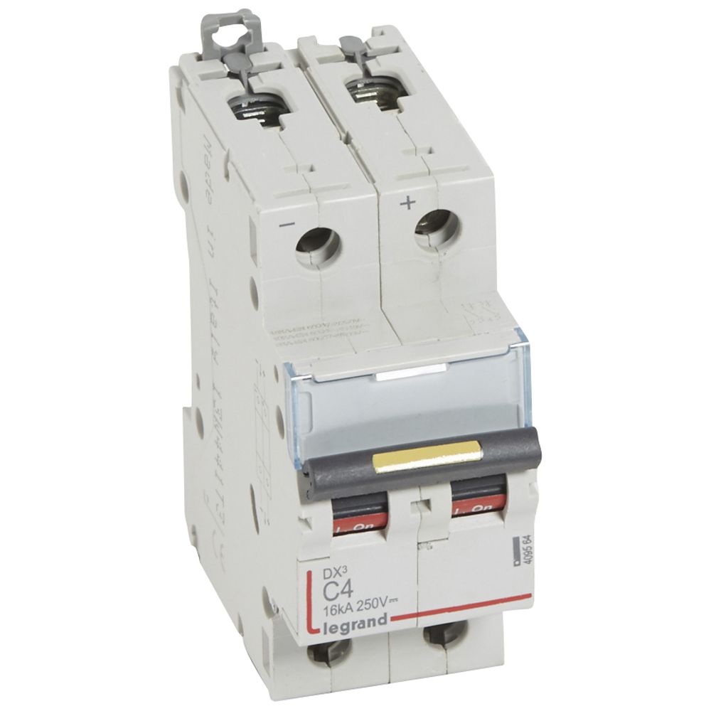 LEGRAND 409564, DX³ MCB, 2P, 4 A, 16 kA, DC 12 V to 500 V