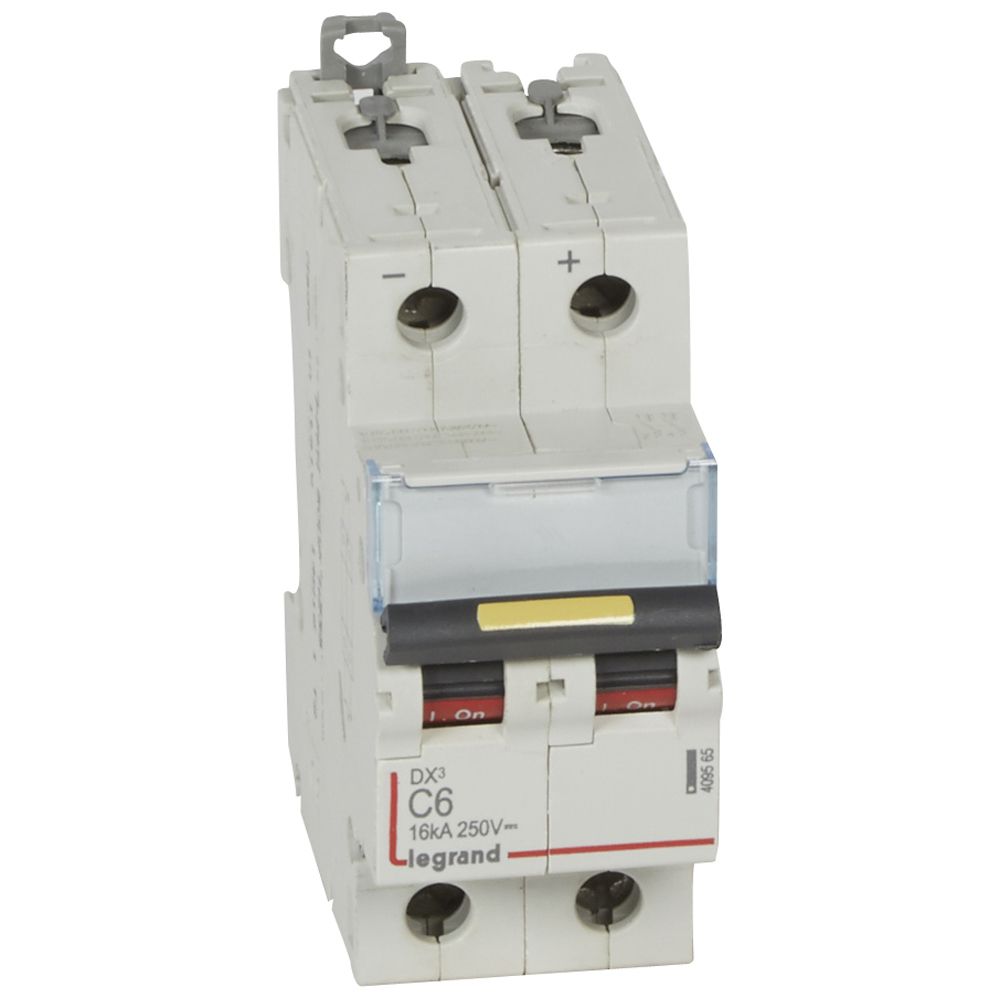 LEGRAND 409565, DX³ MCB, 2P, 6 A, 16 kA, DC 12 V to 500 V