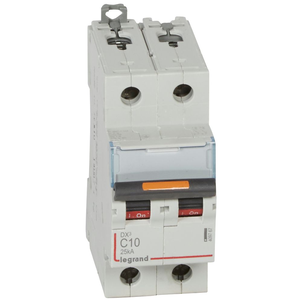 LEGRAND 409767, MCB, DX³, 25 kA, 2P, 230/400 V, 10 A, Curbă C