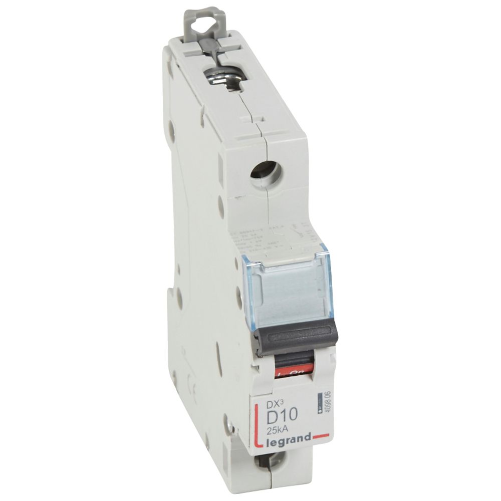 LEGRAND 409806, MCB, DX³, 25 kA, 1P, 230/400 V, 10 A, Curbă D