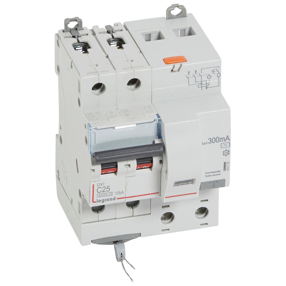 LEGRAND 411174, Disjunctor diferential, DX³ 6000 -10 kA -2P-230 V -25 A -300 mA, tip AC