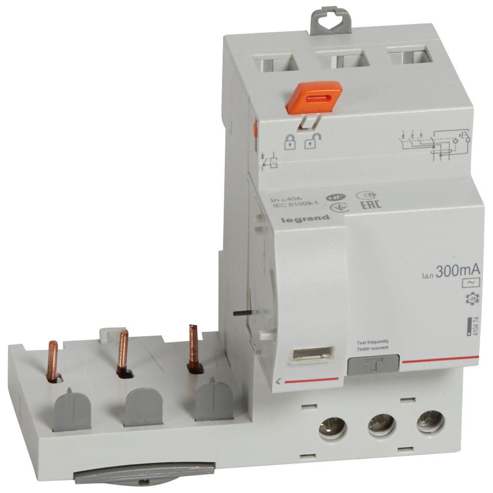 LEGRAND 410474, Bloc diferential, 3P, 400 V, 40 A, 300 mA, tip AC, pentru 1 modul DX³