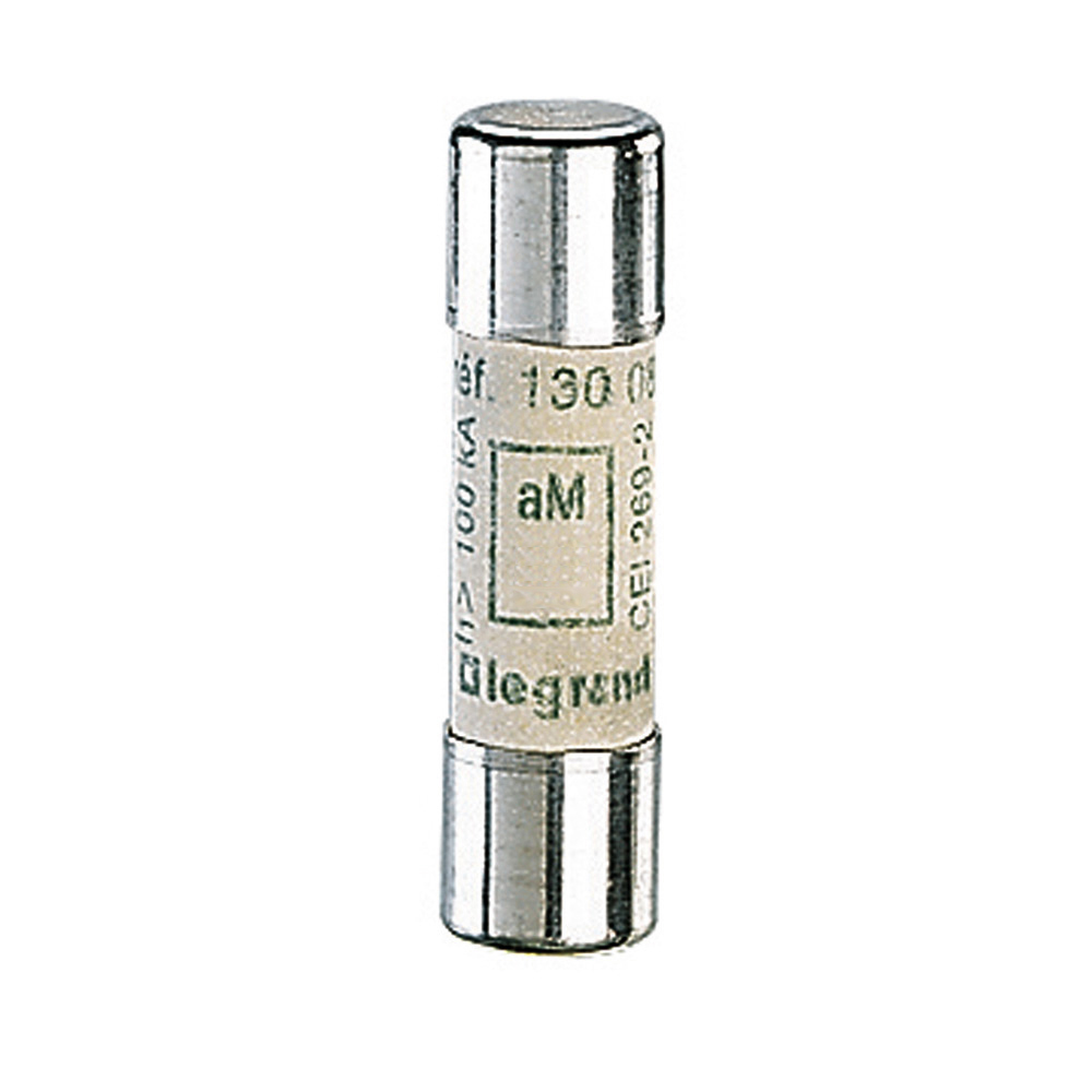 LEGRAND 013001, Cartuș fuzibil cilindric tip aM 10 x 38, 1 A, Fără indicator