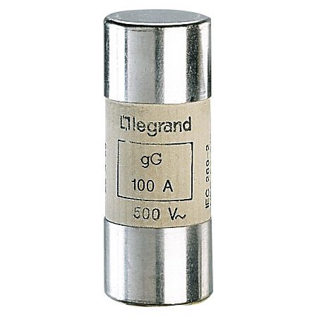 LEGRAND 015396, Cartuș fuzibil cilindric tip gG 22 x 58, 100 A, Fără indicator