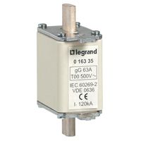 LEGRAND 016350, Cartuș fuzibil, Tip gG/gL, Mărime 00, 125 A, Cu indicator