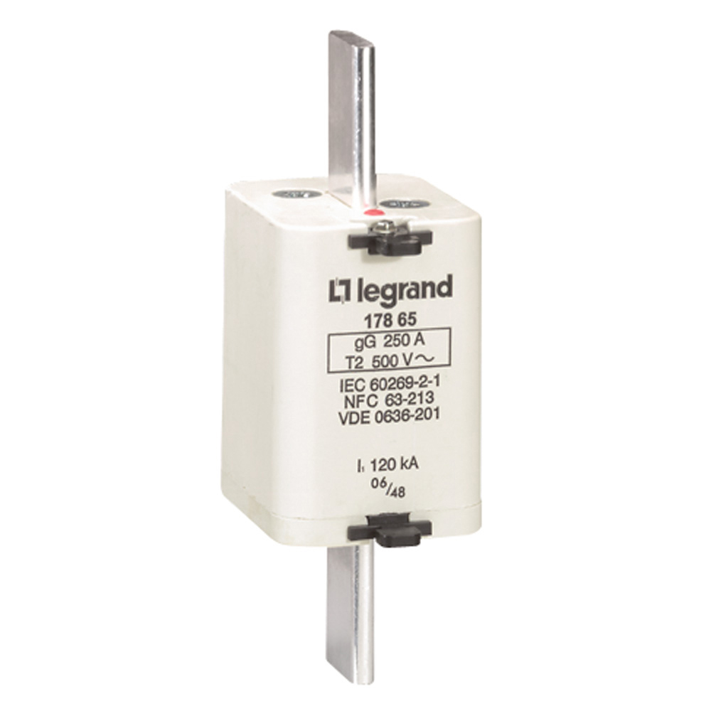 LEGRAND 017865, Cartuș fuzibil, Tip gG/gL, Mărime 2, 250 A, Cu indicator