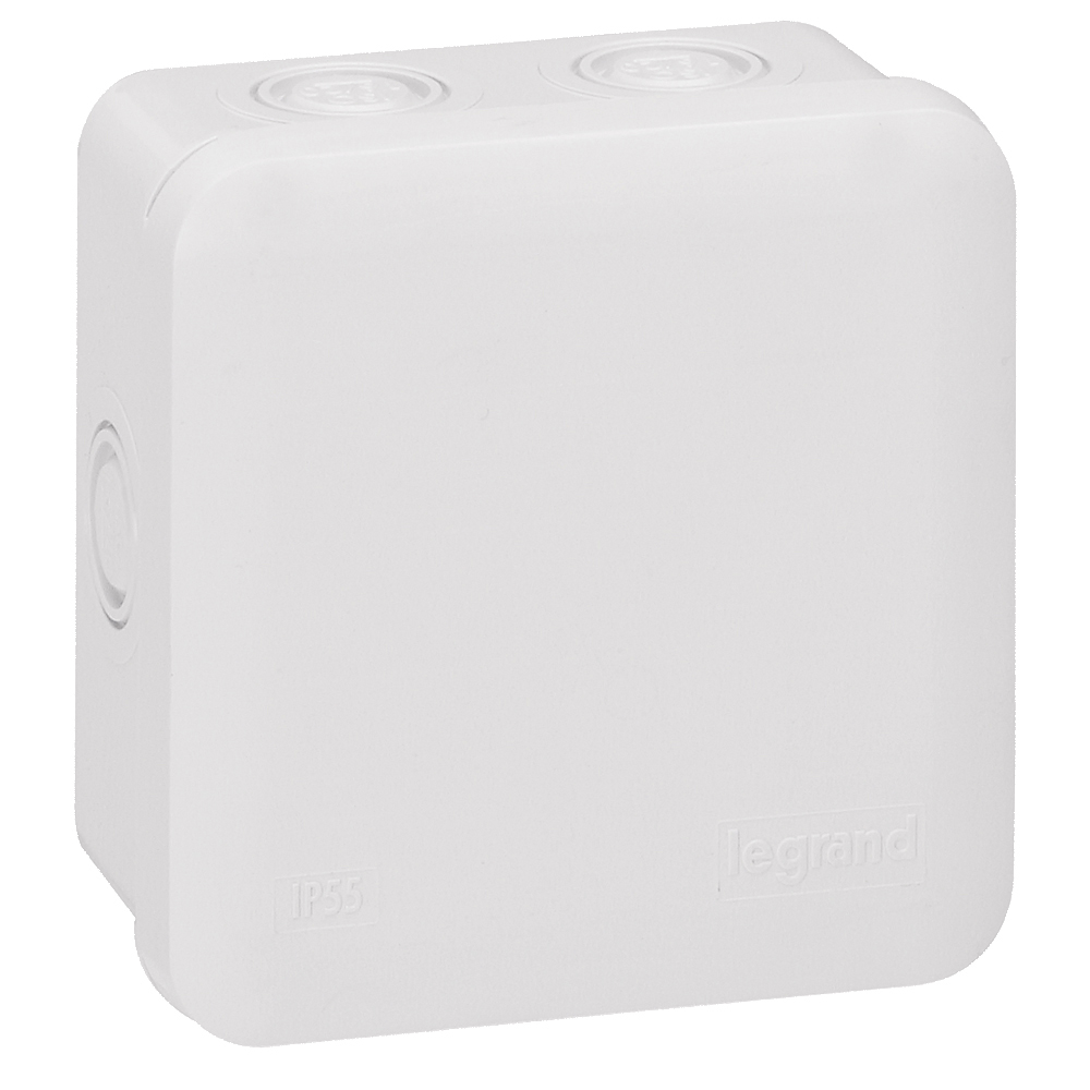 LEGRAND 092014, Plexo Sealed Square Box 80×80×45 mm, Grey, Cut Entry (7), IP55, IK07, 650°C