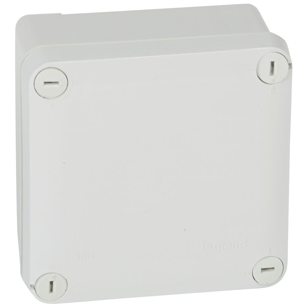 LEGRAND 092020, Plexo Sealed Square Box 105×105×55 mm, Grey, Flat Front, IP55, IK07, 650°C