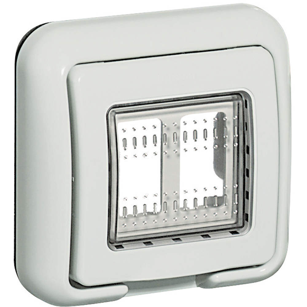 BTICINO 25602, Idrobox Matix Cover IP55, 2 Modules, Grey