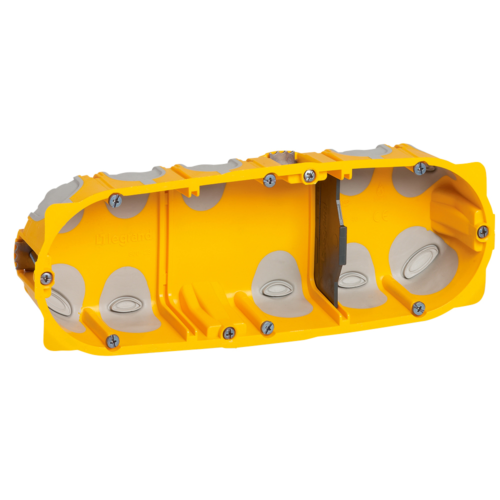 LEGRAND 080023, Ecobatibox Device Box, 3 Gangs or 6/8 Modules, Plasterboard, 40 mm Depth, Flush Mounting