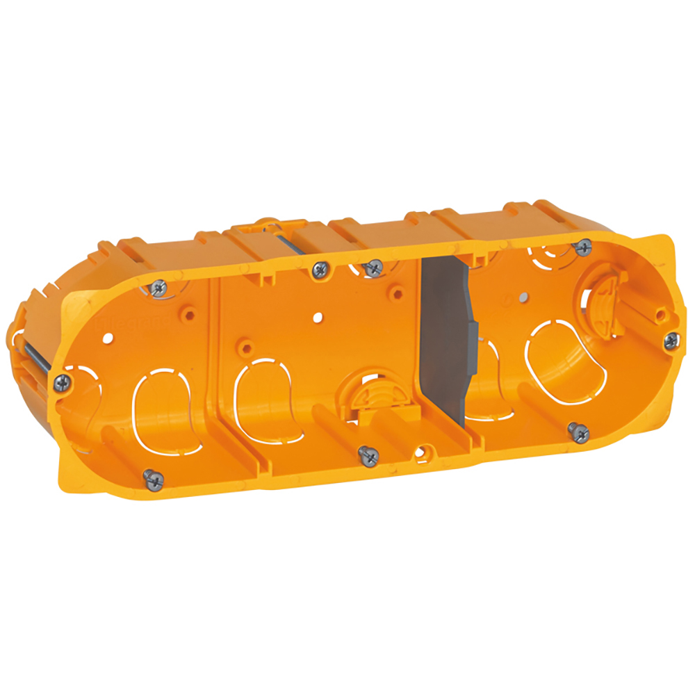 BTICINO 080043, Doză îngropată Batibox, 3 posturi sau 6/8 module, Adâncime 40 mm, Pentru gips-carton
