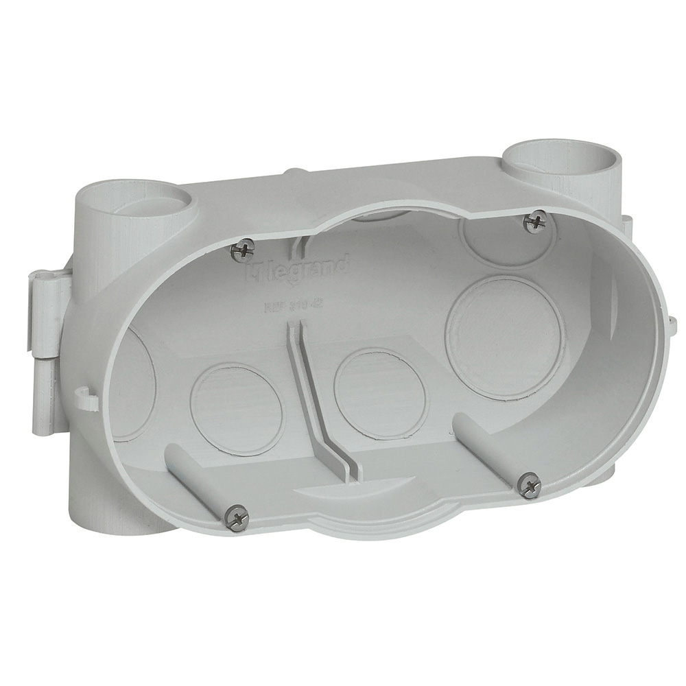 BTICINO 081942, Batibox Universal Associable Box, for Concrete, 2 Gangs, Horizontal/Green, 58 mm Depth