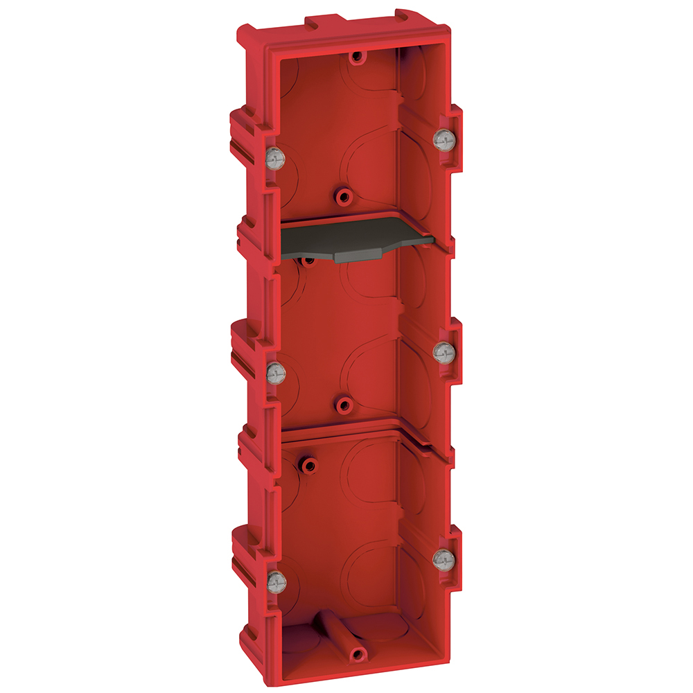 BTICINO 080143, Doză Batibox pentru zidărie, 3 posturi, 6/8 module, Verde, Orizontală, Adâncime 40 mm