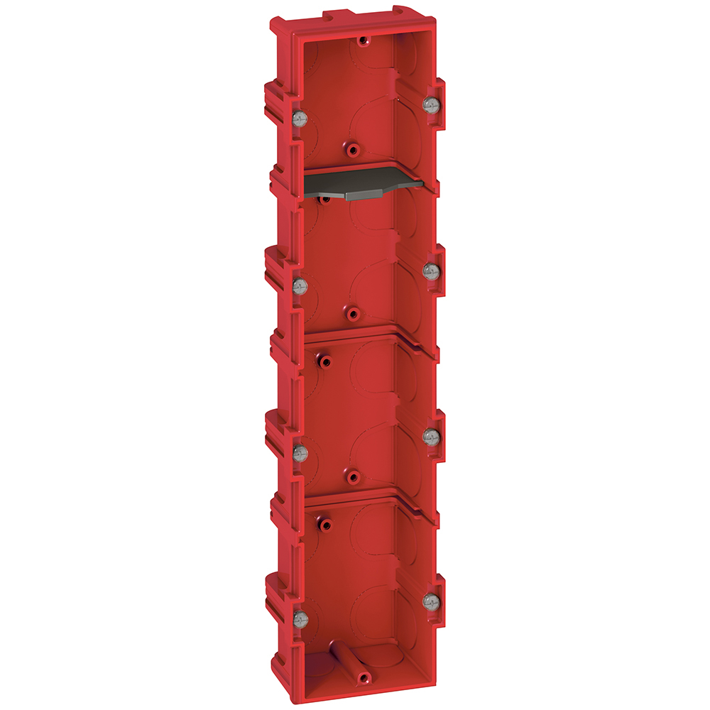 BTICINO 080144, Batibox Masonry Box, 4 Gangs, 8/10 Modules, Green, Horizontal, 40 mm Depth