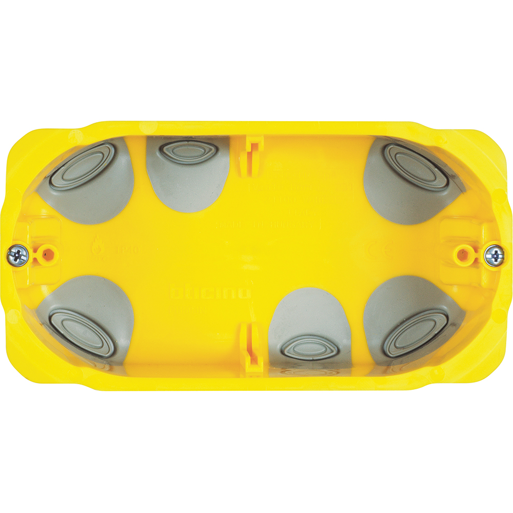 BTICINO PB504N, Doză aparataj standard italian Bticino, Gips-carton, 4 module, Adâncime 50 mm, Montaj îngropat