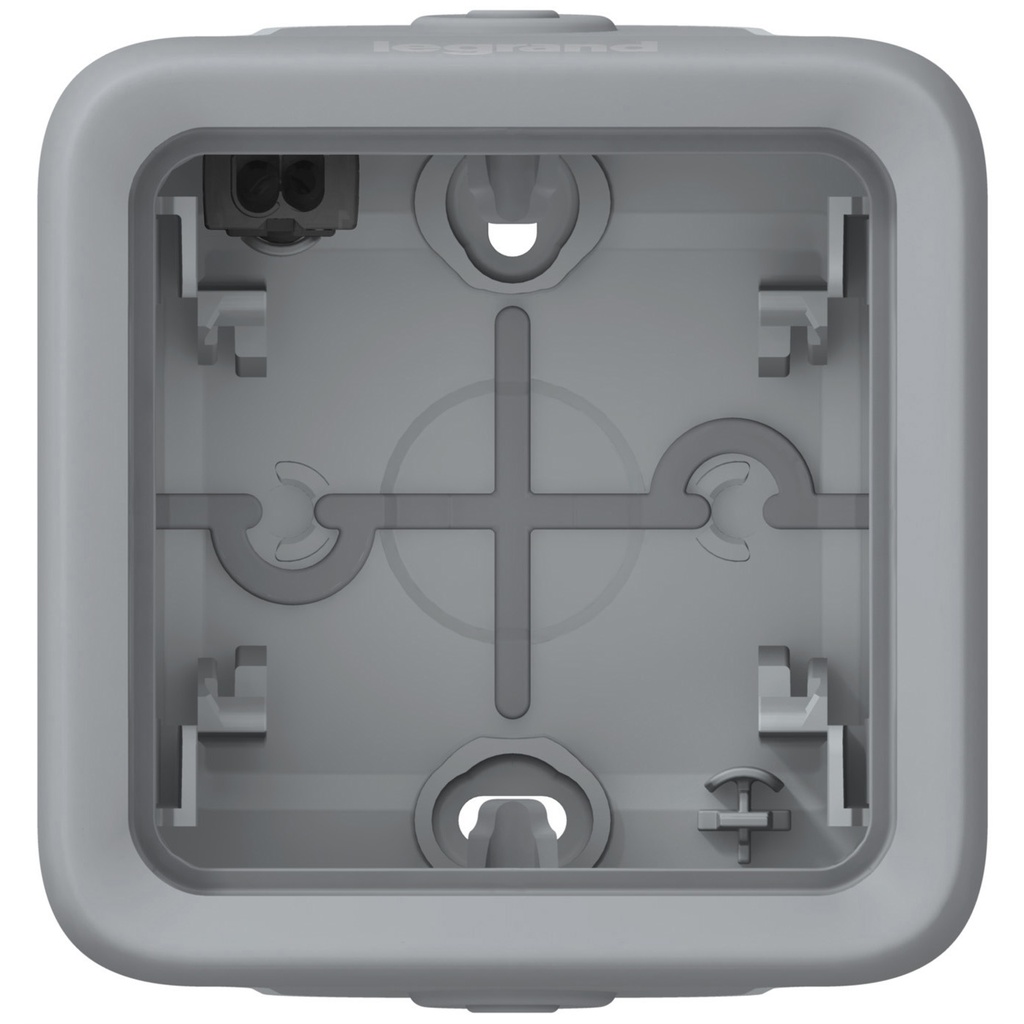 LEGRAND 069651, Plexo IP55 Surface Box, 1 Entry, Elastic Gaskets, Grey