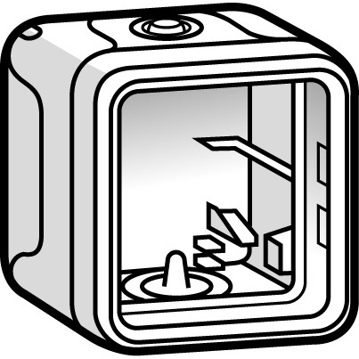 LEGRAND 070741, Plexo IP55 Surface Box, 1 Entry, Elastic Gaskets, Antimicrobial White
